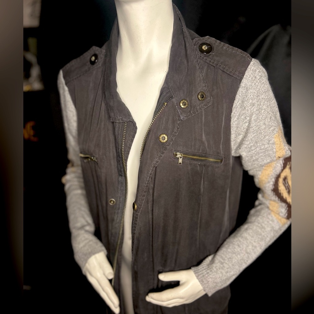 Gray Jacket with Gold Accents